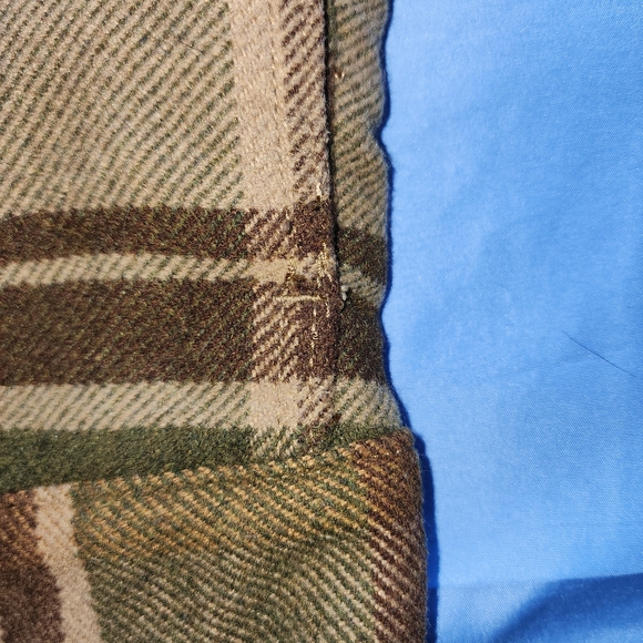 LEVI'S MEN'S PLAID WOOL- BLEND SHERPA-LINED TRUCKET JACKET BROWN/GREEN SZ SMALL - Picture 5 of 13
